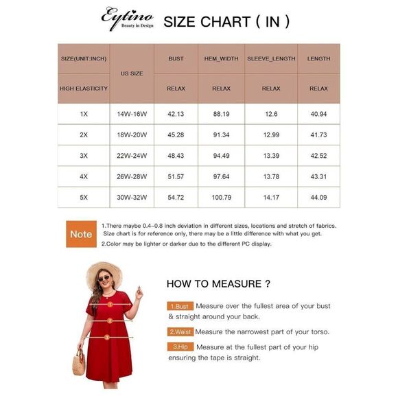 NEW Plus Size Lace Short Sleeve Crewneck Swing Midi Dress Pockets 3X - Picture 4 of 5